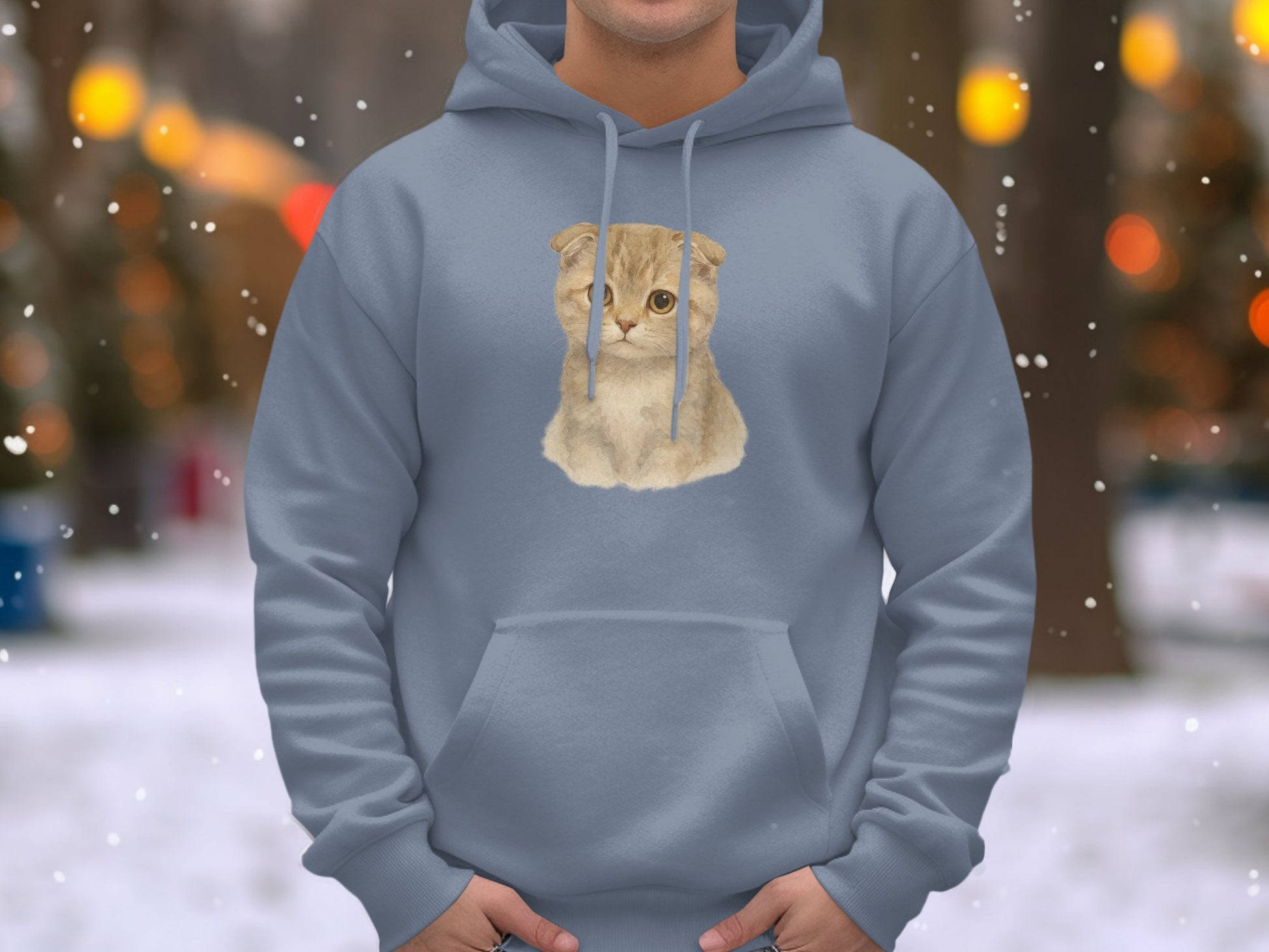 Cozy Winter Hoodie with Adorable Cat Print product
