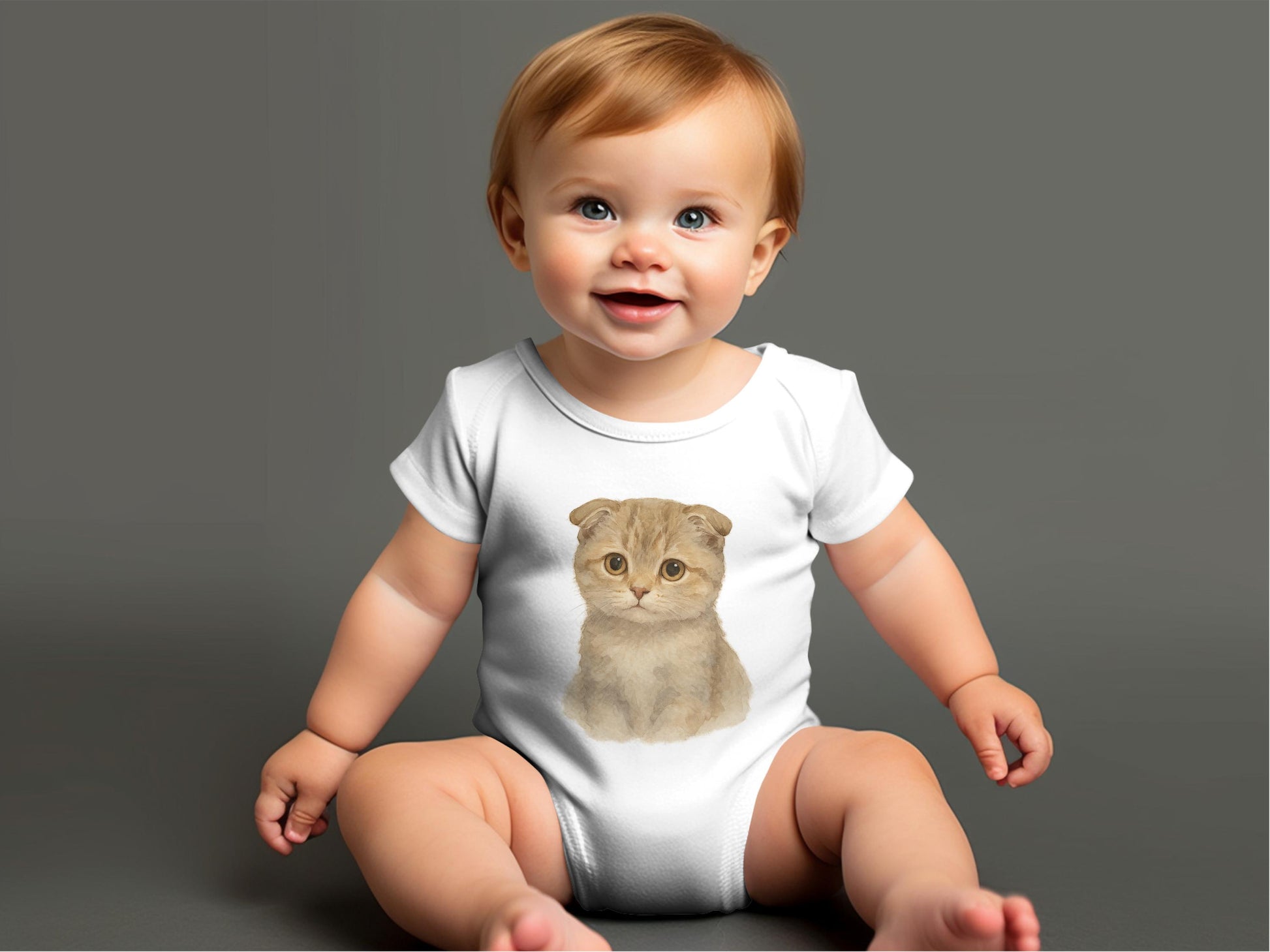 Adorable Baby Bodysuit with Cute Cat Print Baby product