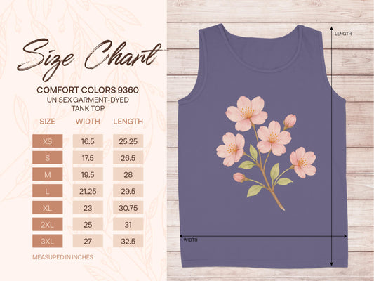 Floral Unisex Garment-Dyed Tank Top Comfortable Product