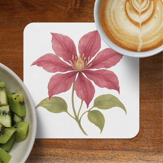 Floral Watercolor Design Square Coaster product