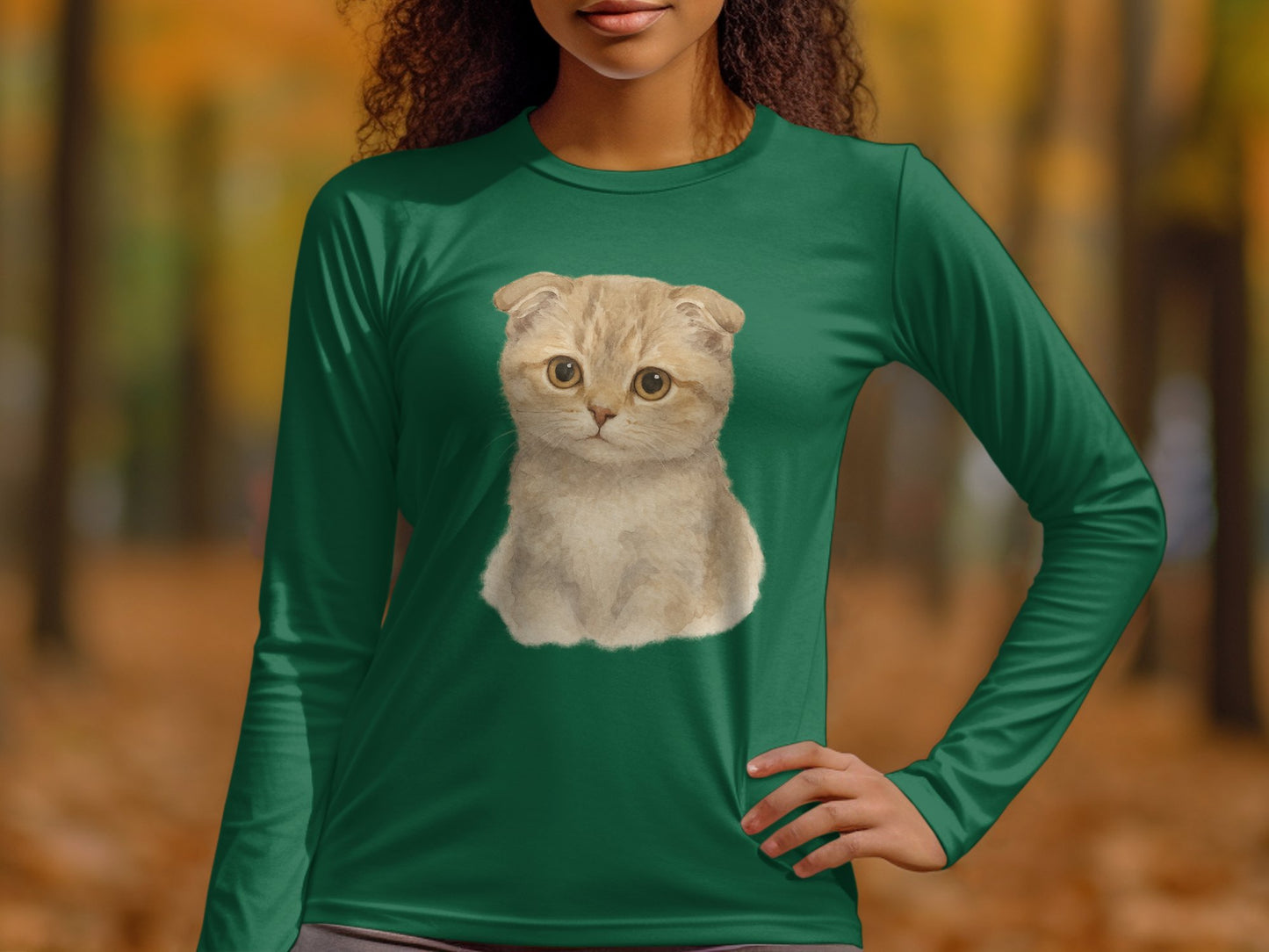 Cute Kitten Printed Long Sleeve Shirt product type