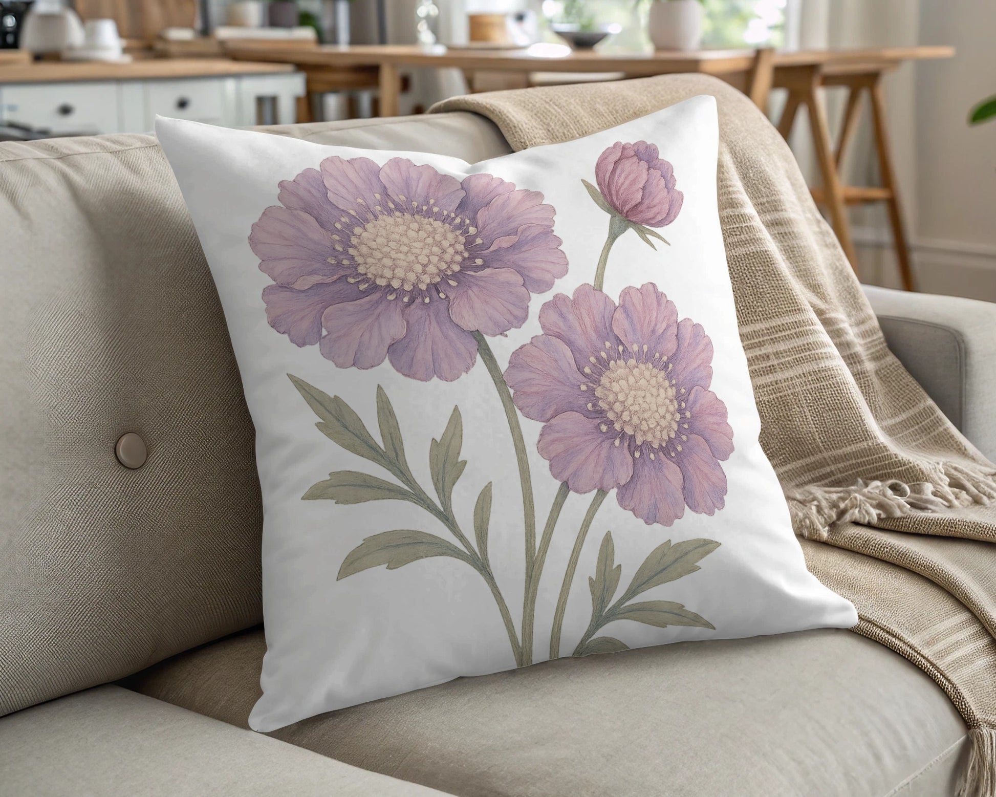 Elegant Floral Design Throw Pillow for Home Decor product
