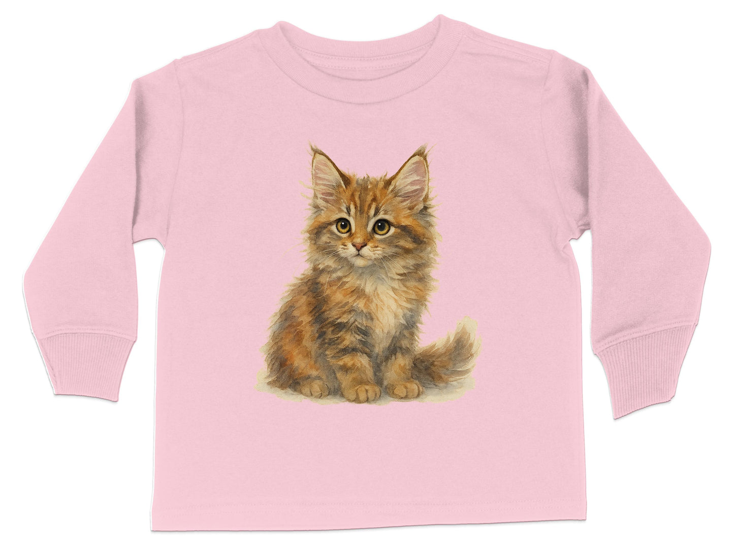 Adorable Kitten Design on Light Pink Long Sleeve product type