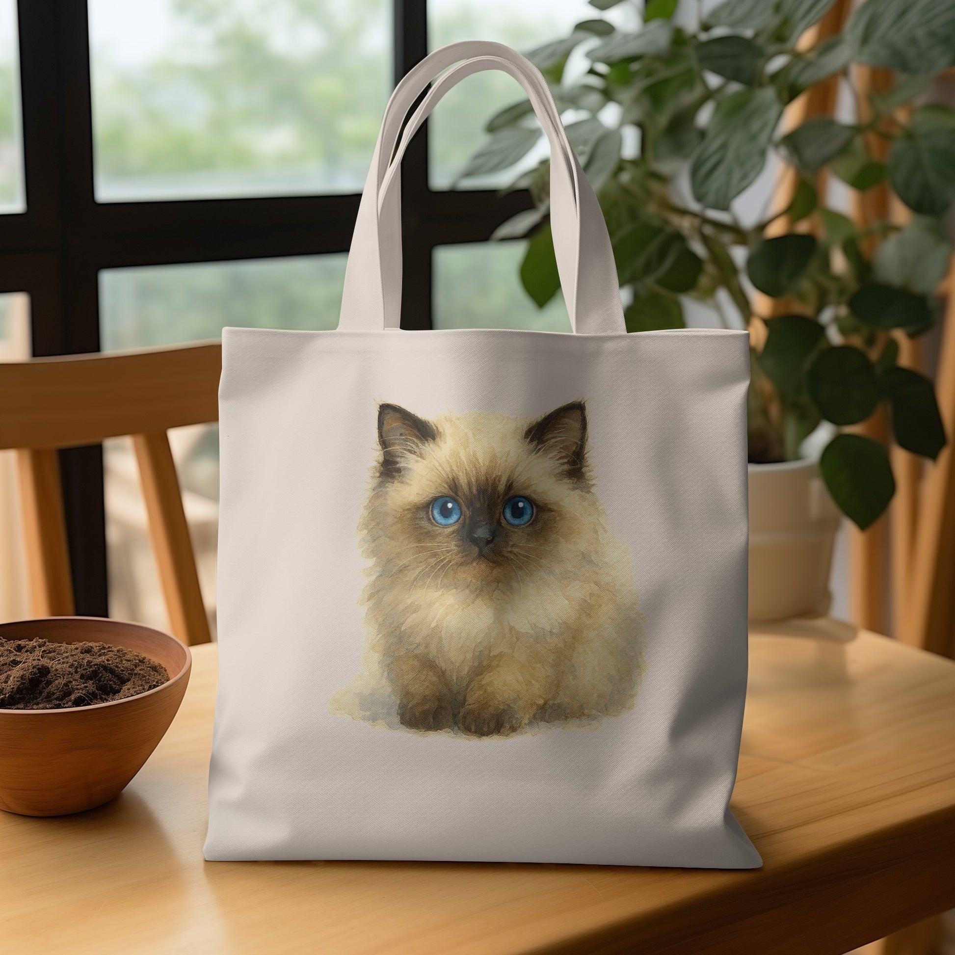 Cute Kitten with Blue Eyes Tote Bag product type