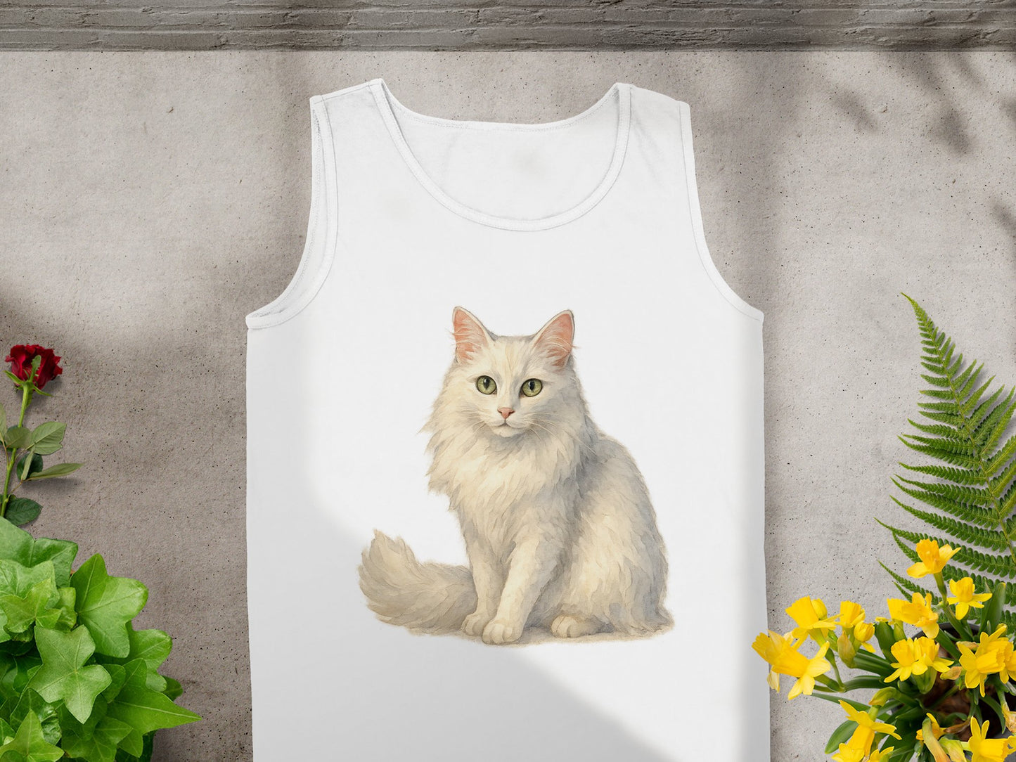 Adorable White Cat Print Design Tank Top product