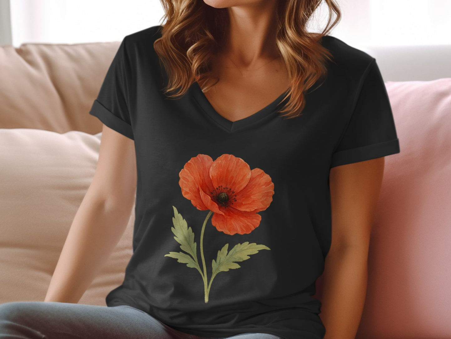 Stylish T-Shirt with Vibrant Flower Design product type