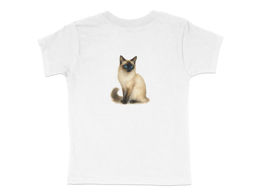 Cute Fluffy Cat Print Short Sleeve Toddler T-Shirt product type