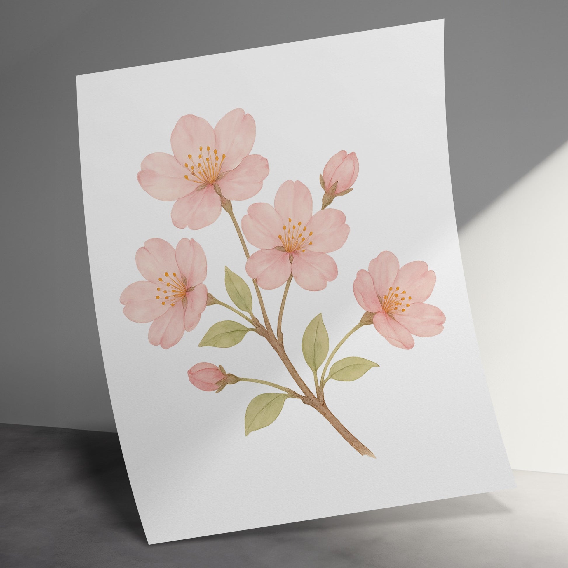 Beautiful Watercolor Cherry Blossom Print product type
