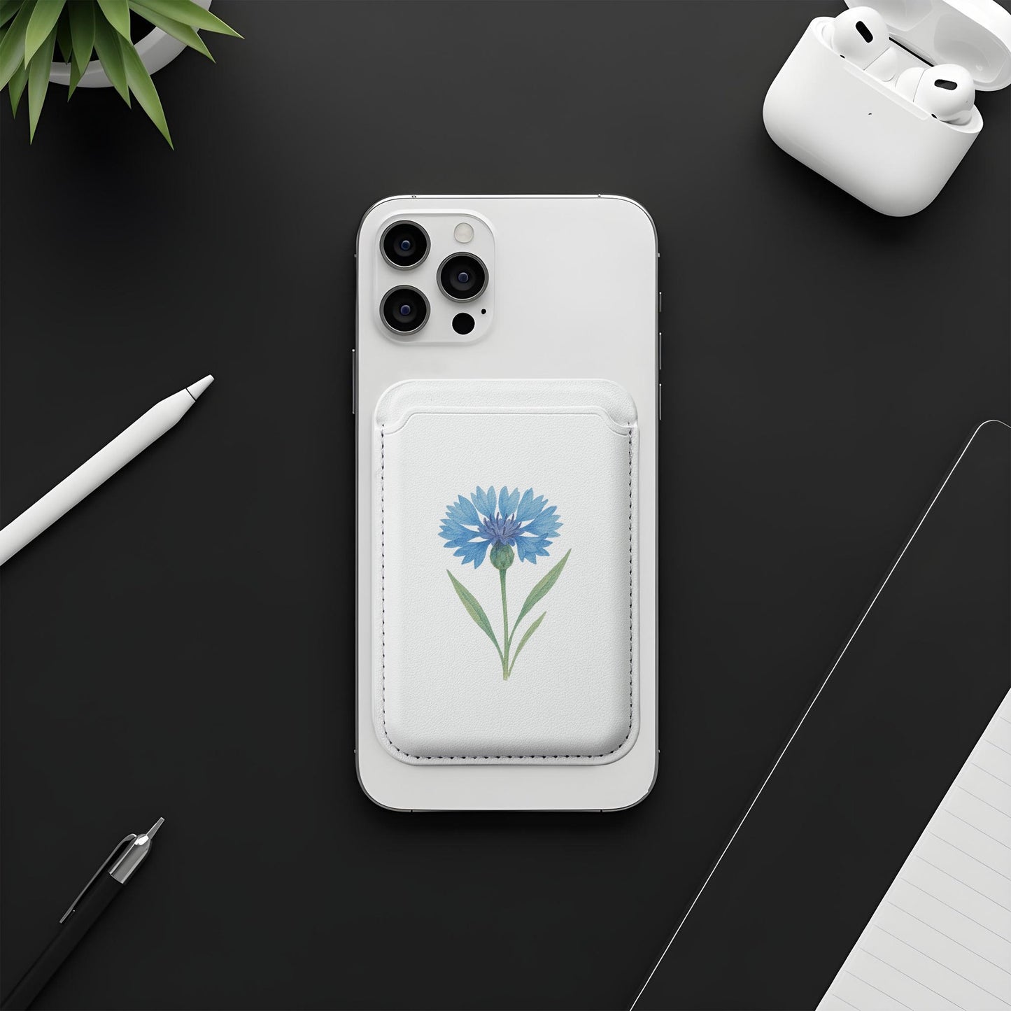 Blue Flower Design Phone Wallet accessory product