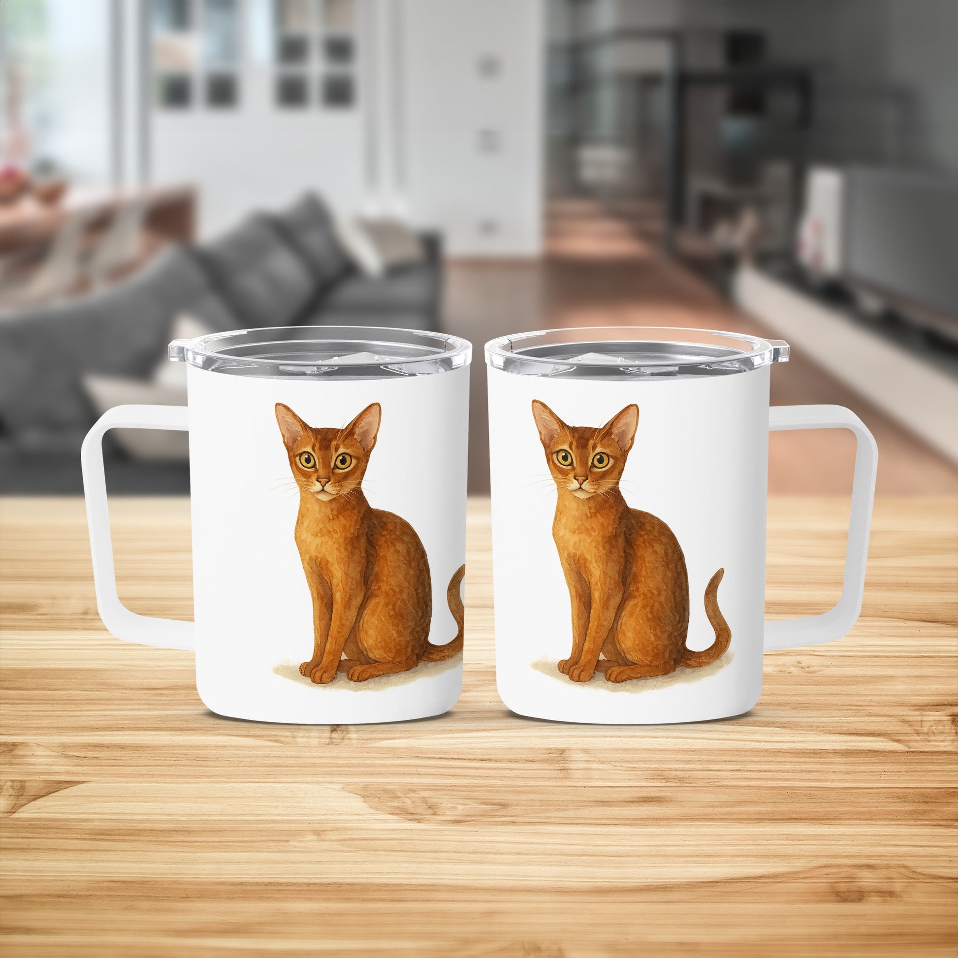 Charming Cat Illustration White Ceramic Mug product