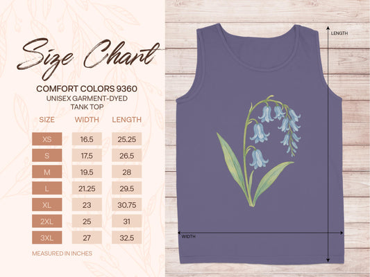 Blue Tank Top with Botanical Art Tank Top product type