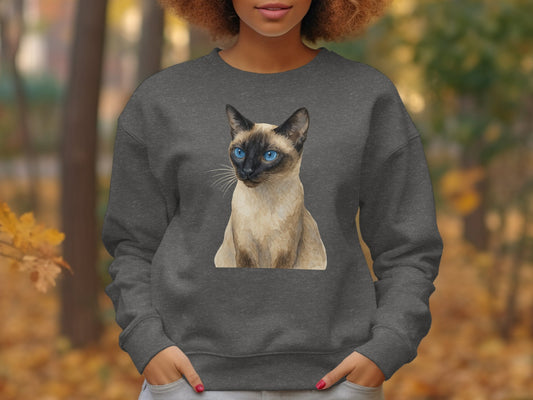 Siamese Cat Print Charcoal Women's Sweatshirt product type