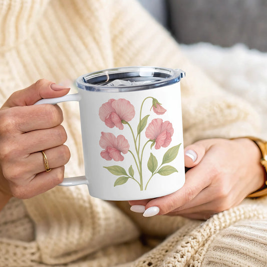 Pink Floral Design Coffee Mug Perfect for Beverage Lovers product type