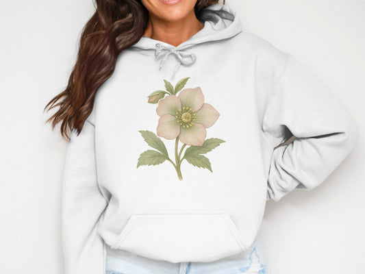 Hellebore Flower Graphic Design Hoodie product type