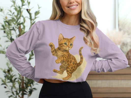 Cute Playful Kitten Long Sleeve Shirt product