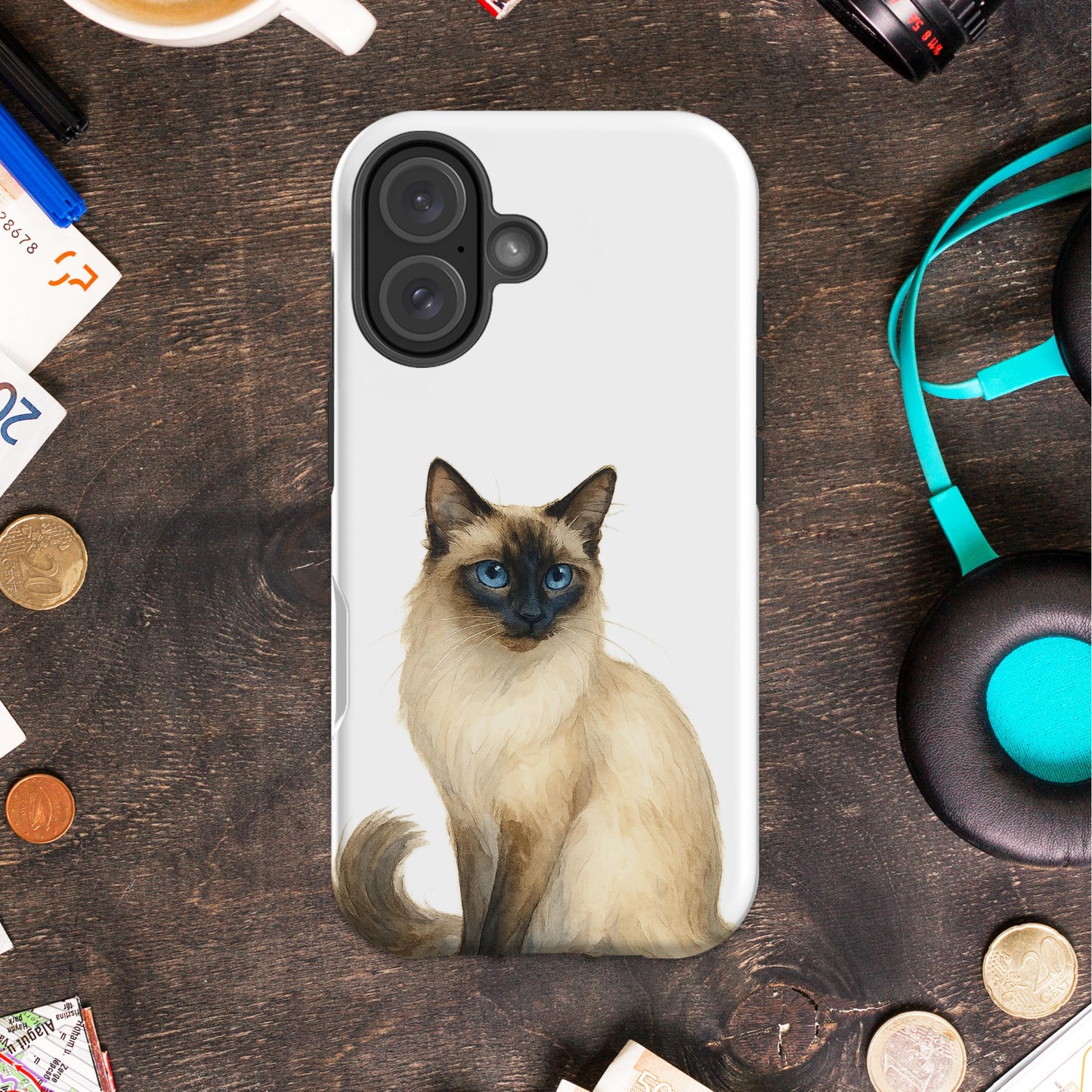 Adorable Cat Print Phone Case Animal Theme Product