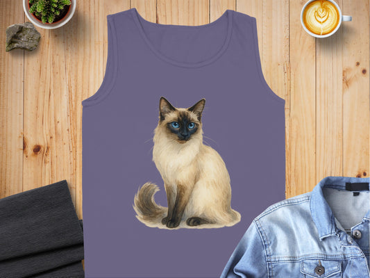 Beautiful Siamese Cat Artwork on Tank Top product type