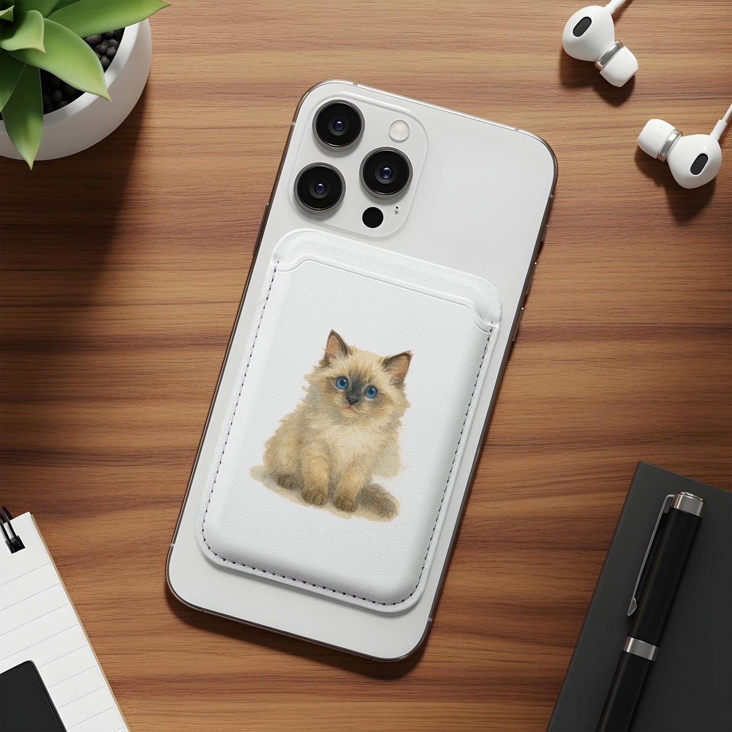 Cute Cat Print Phone Pocket Card Holder product