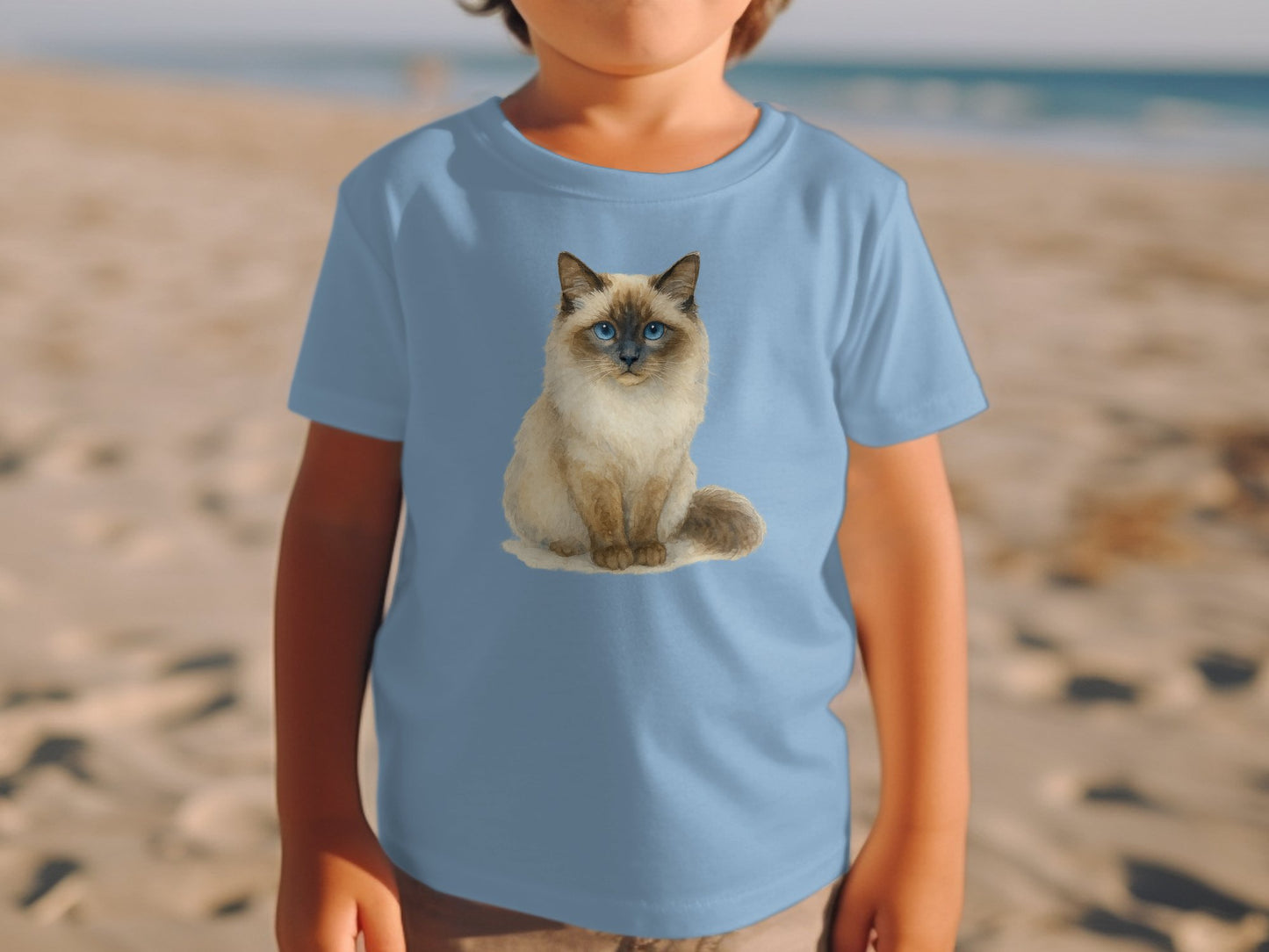 Adorable Blue Eyed Cat Graphic Kids T-shirt product