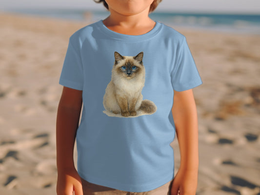 Adorable Blue Eyed Cat Graphic Kids T-shirt product