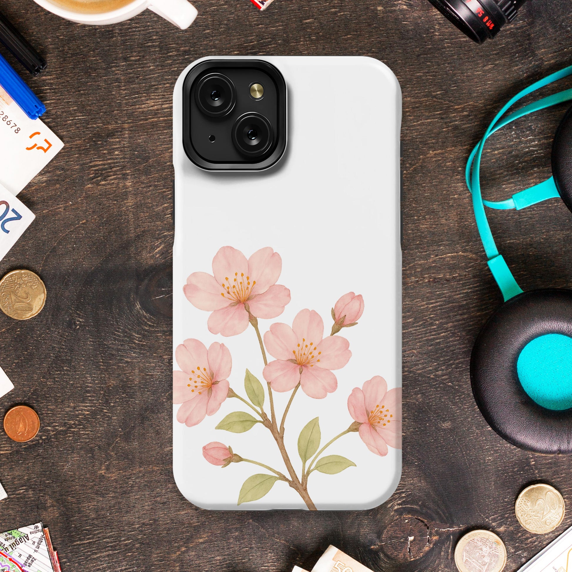 Pink Cherry Blossom Floral Design Phone Case product type