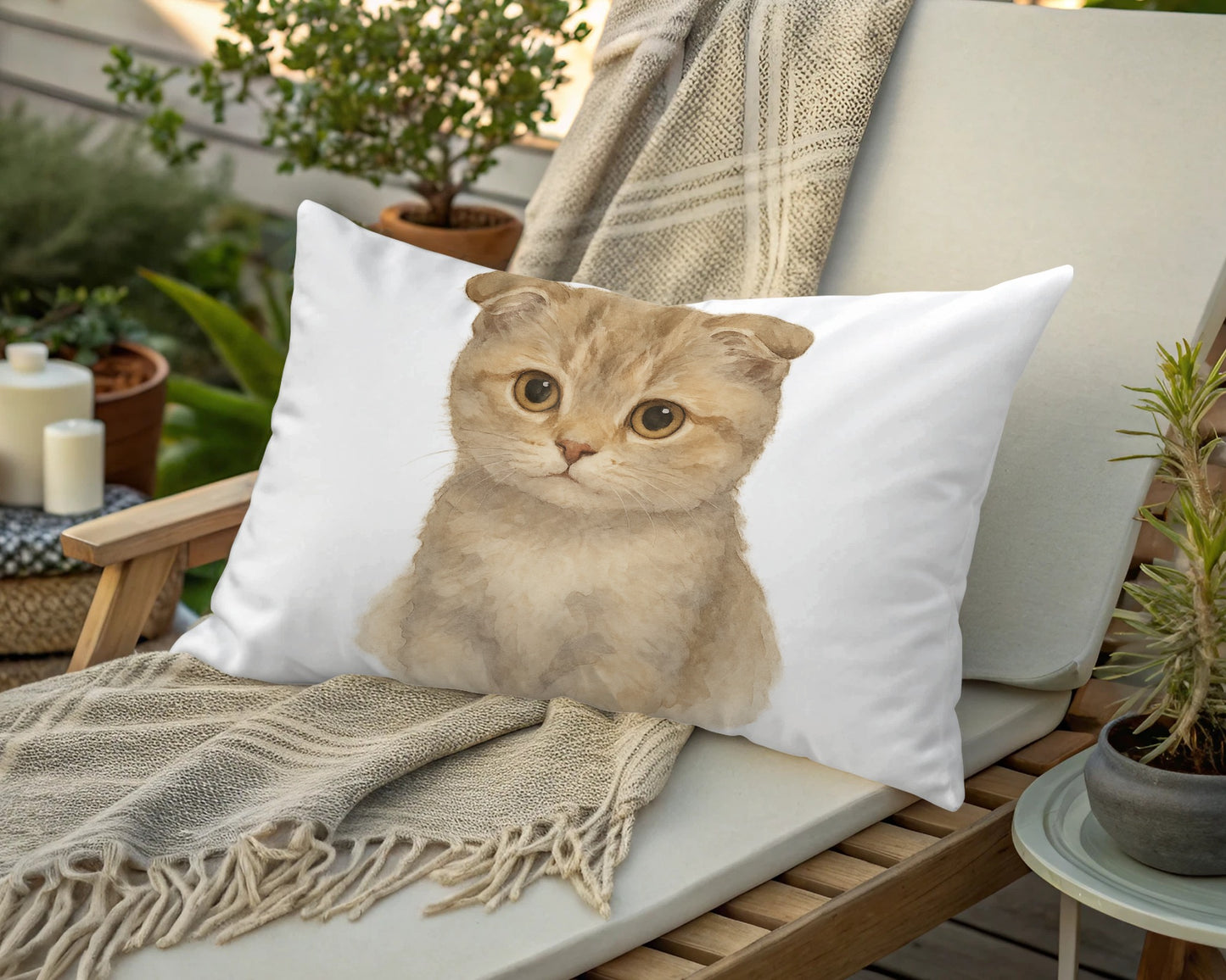 Adorable Cat Illustration Cushion for Cozy Product