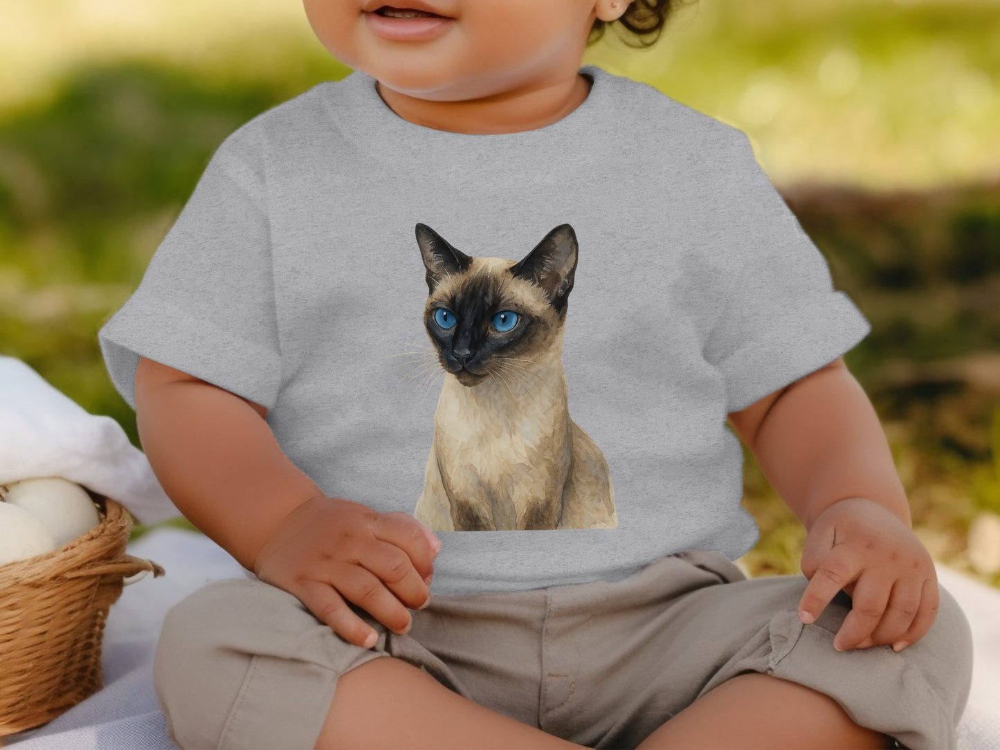 Cute Baby Tee Featuring a Siamese Cat Print product type