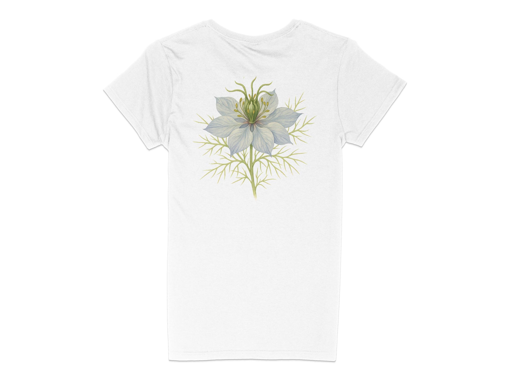 Elegant Floral Graphic on White Tee Shirt product type