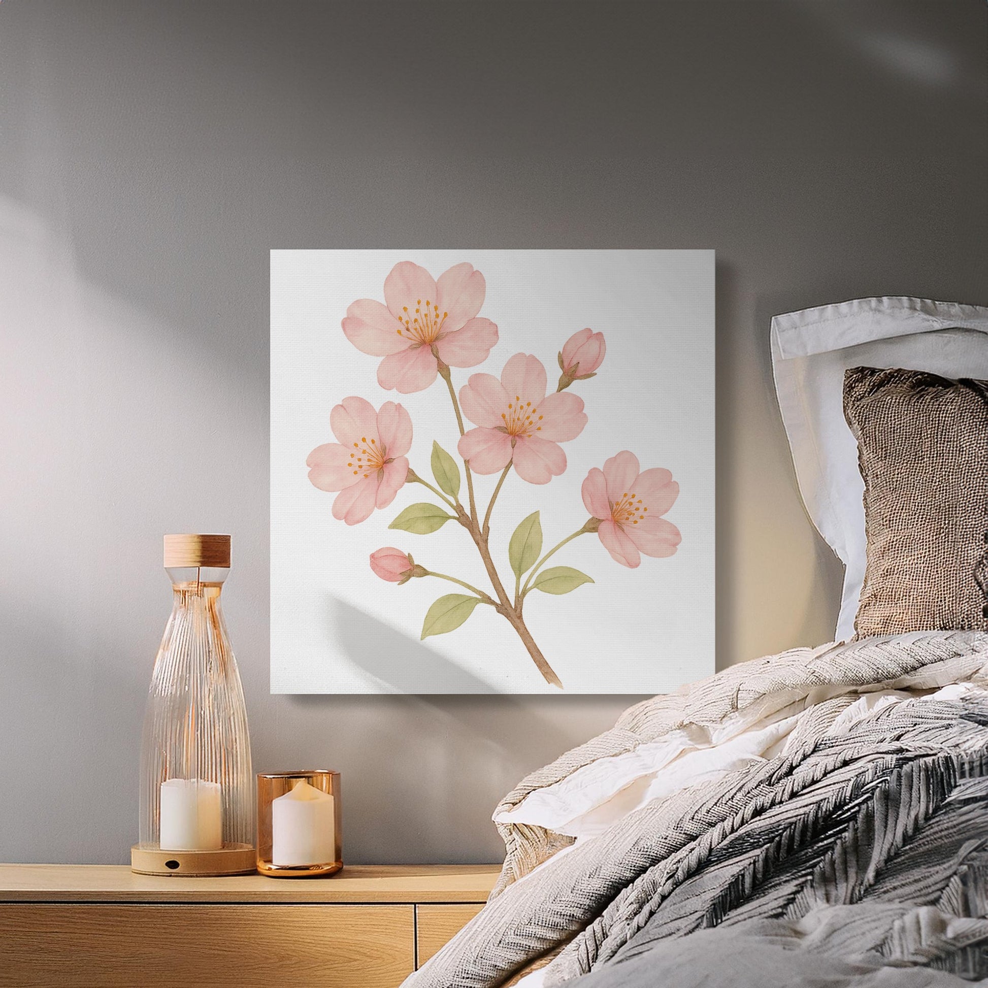 Floral Wall Art with Blooming Pink Flowers product type