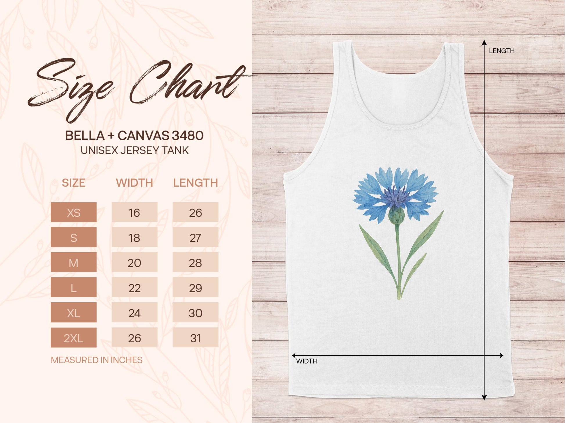 Blue Flower Design Unisex Jersey Tank product type