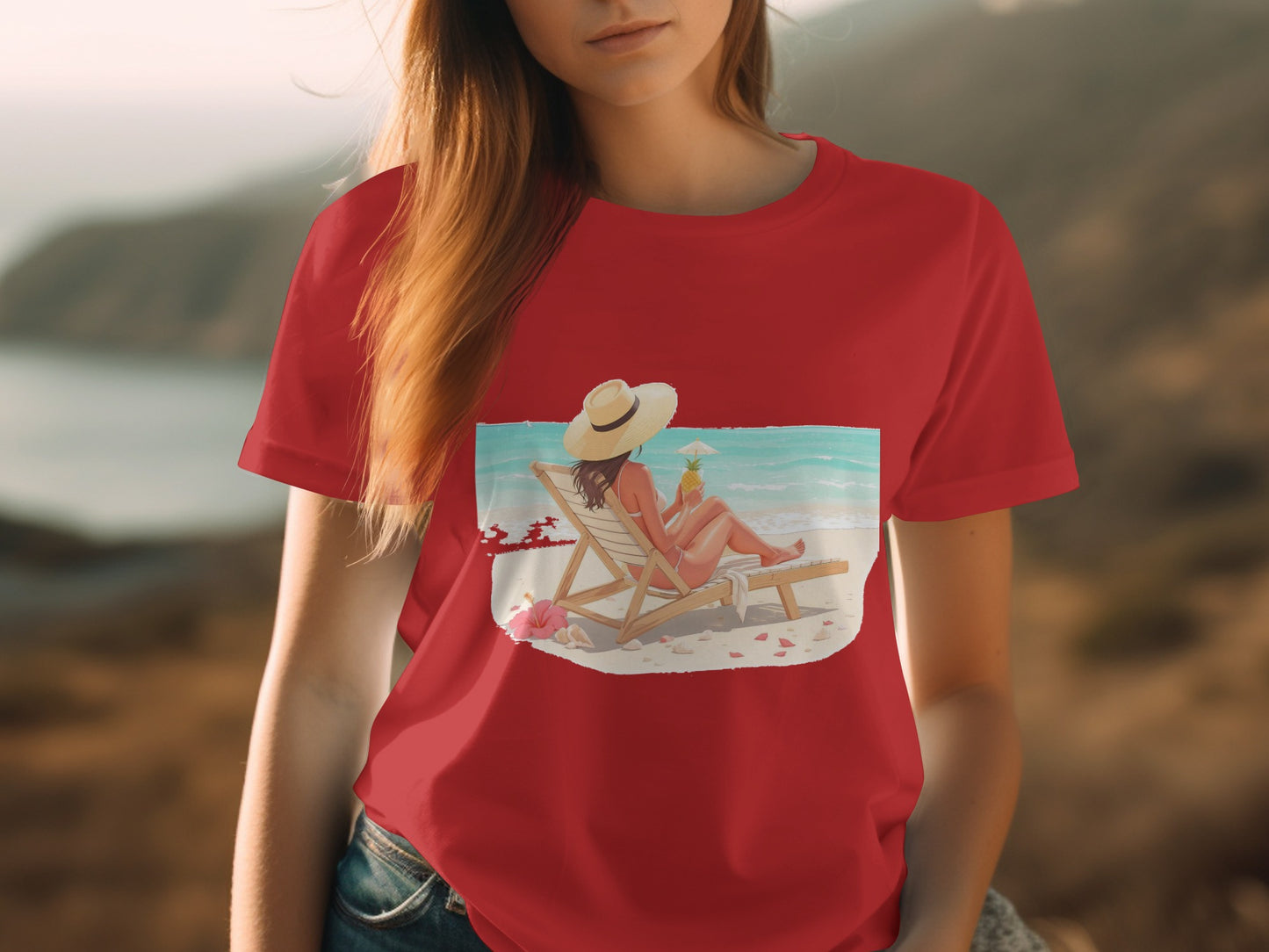 Relaxing Beach Scene Graphic Tee product