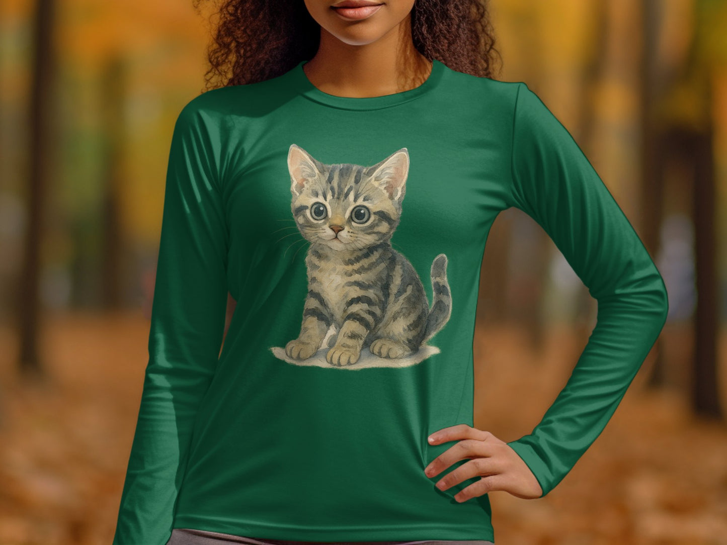 Long Sleeve Shirt with Adorable Kitten Design product