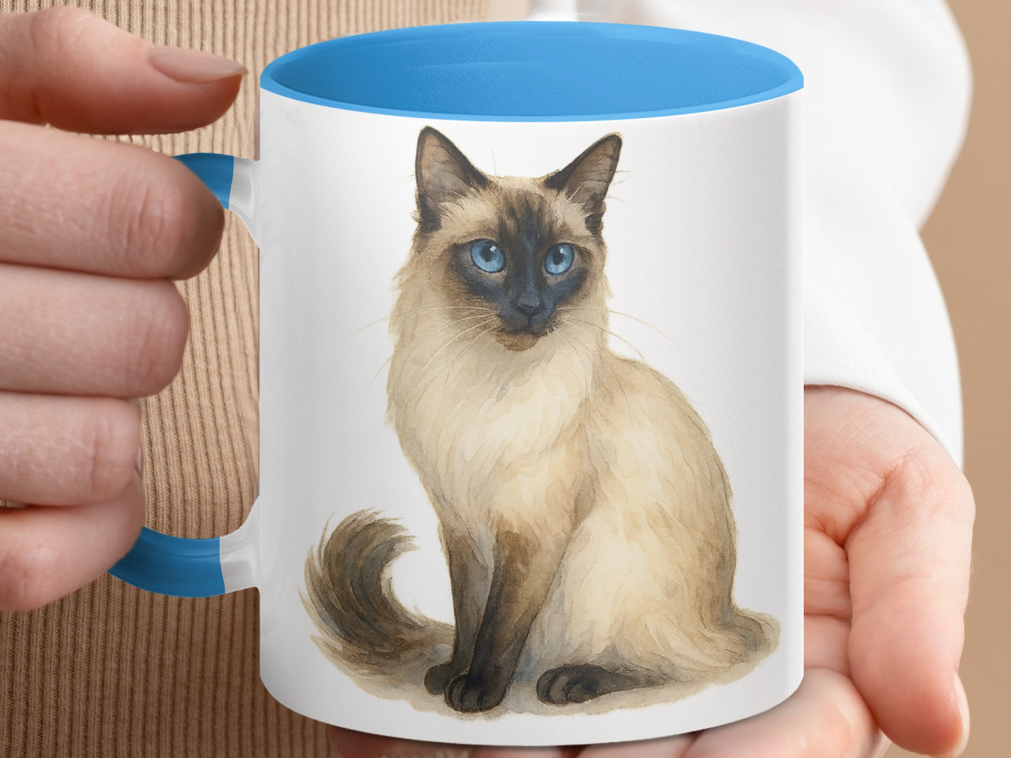 Elegant Siamese Cat Design Coffee Mug product