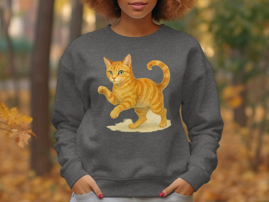 Cute Cat Graphic on Cozy Sweatshirt product type