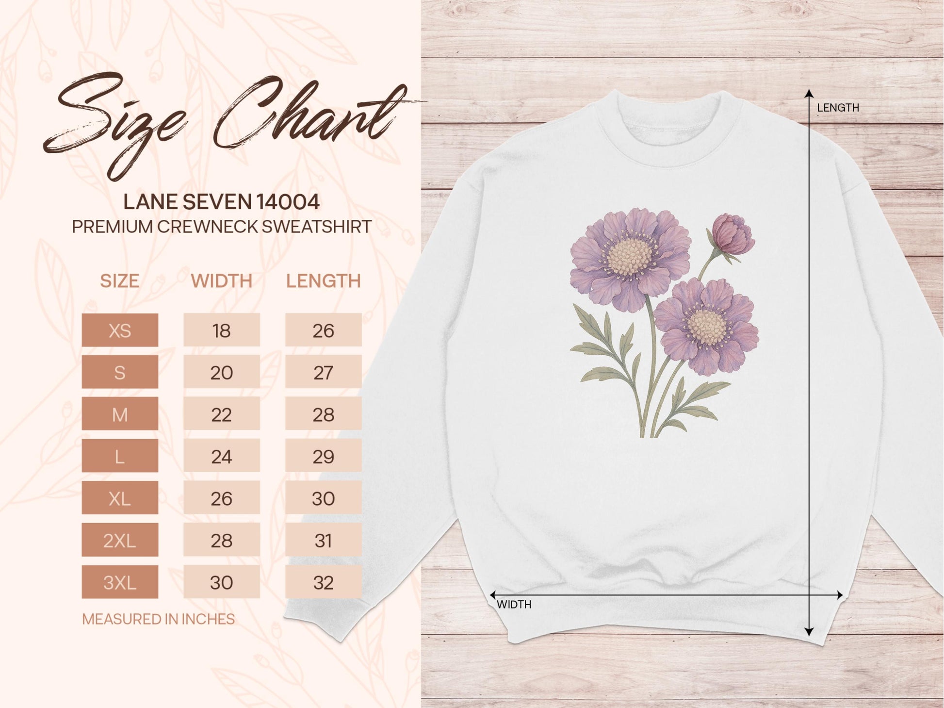 Floral Design Premium Crewneck Sweatshirt product type