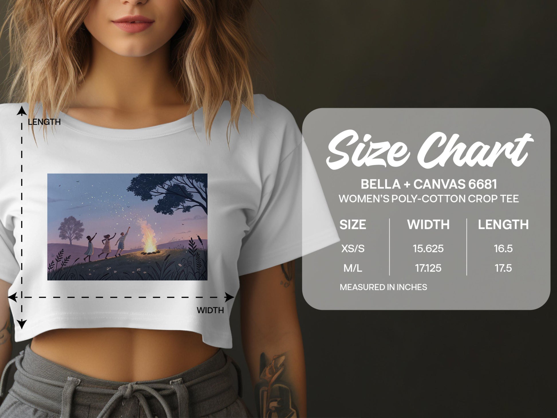 Dancing Silhouettes Graphic Design Crop Tee product