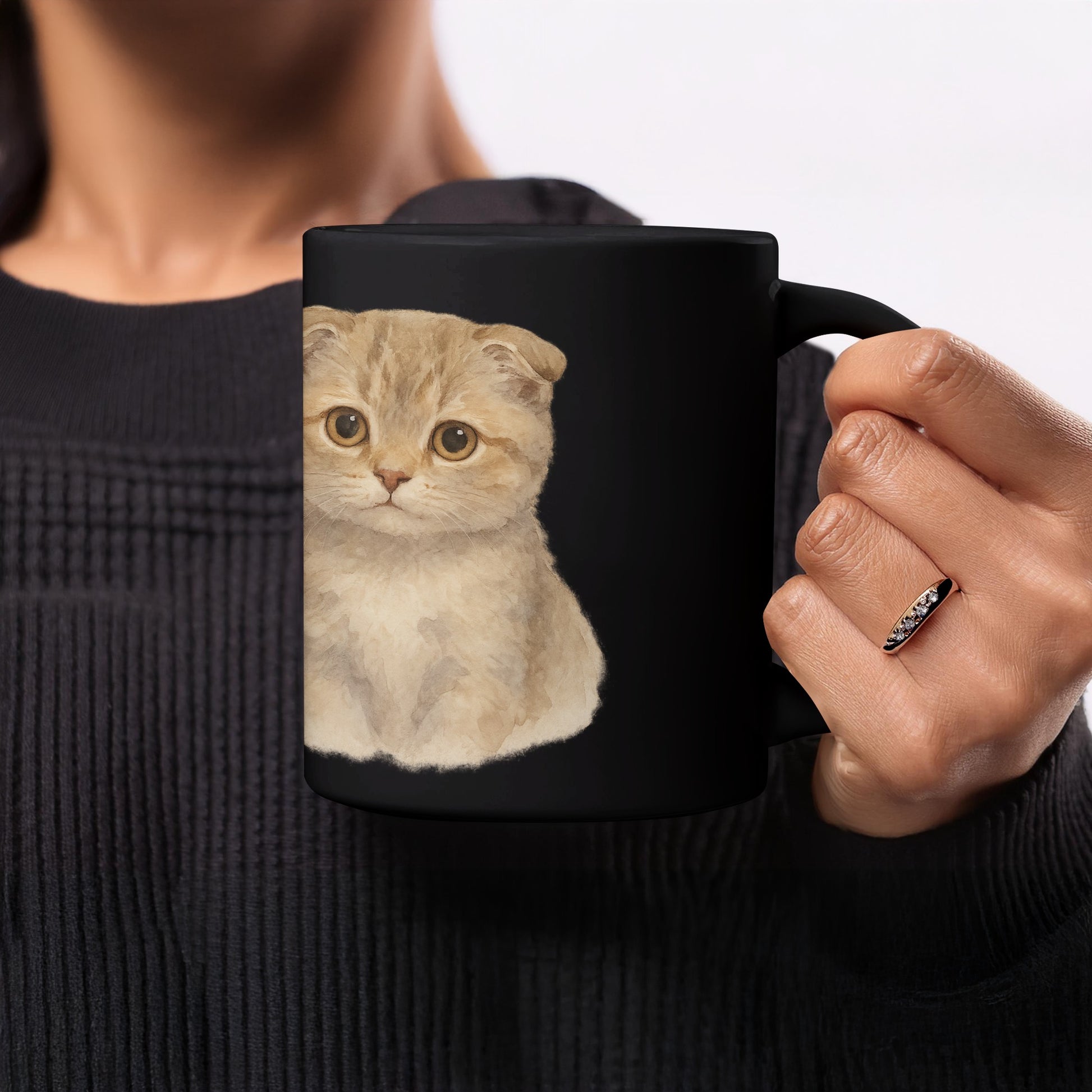Adorable Scottish Fold Cat Design Mug Product