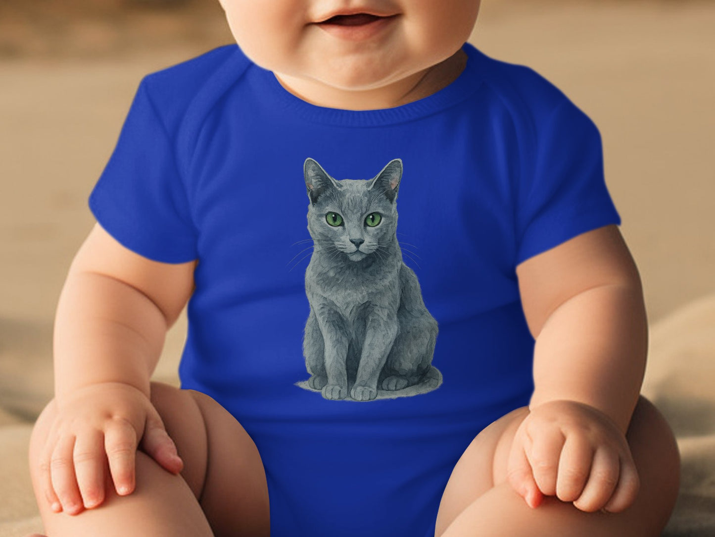 Cute Blue Onesie with Adorable Cat Design product type