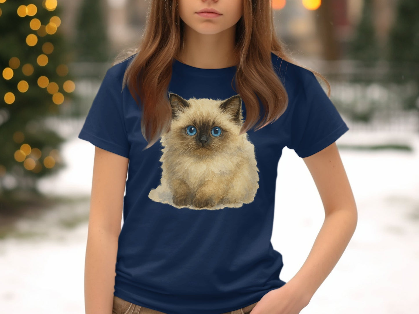 Cute Blue Eyed Himalayan Cat Graphic T-Shirt product