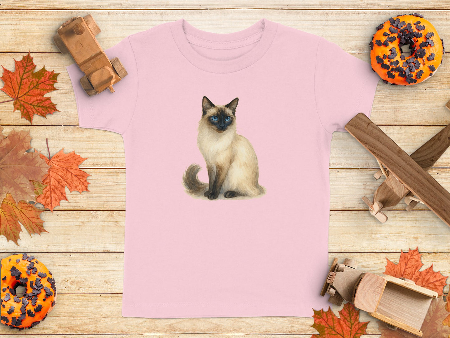 Adorable Siamese Cat Print on Cute Pink Shirt product type