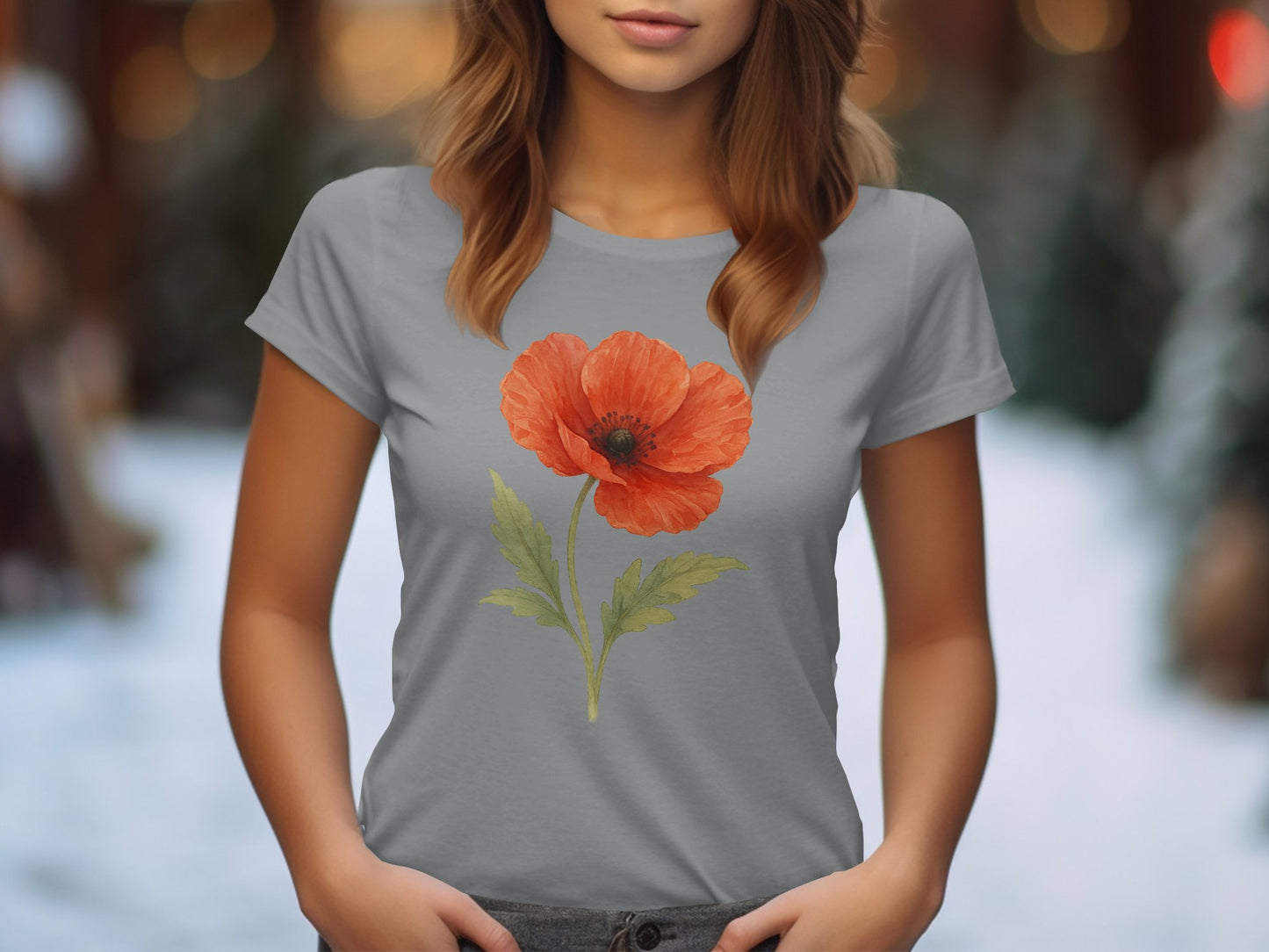 Beautiful Red Poppy Flower Graphic T-shirt product