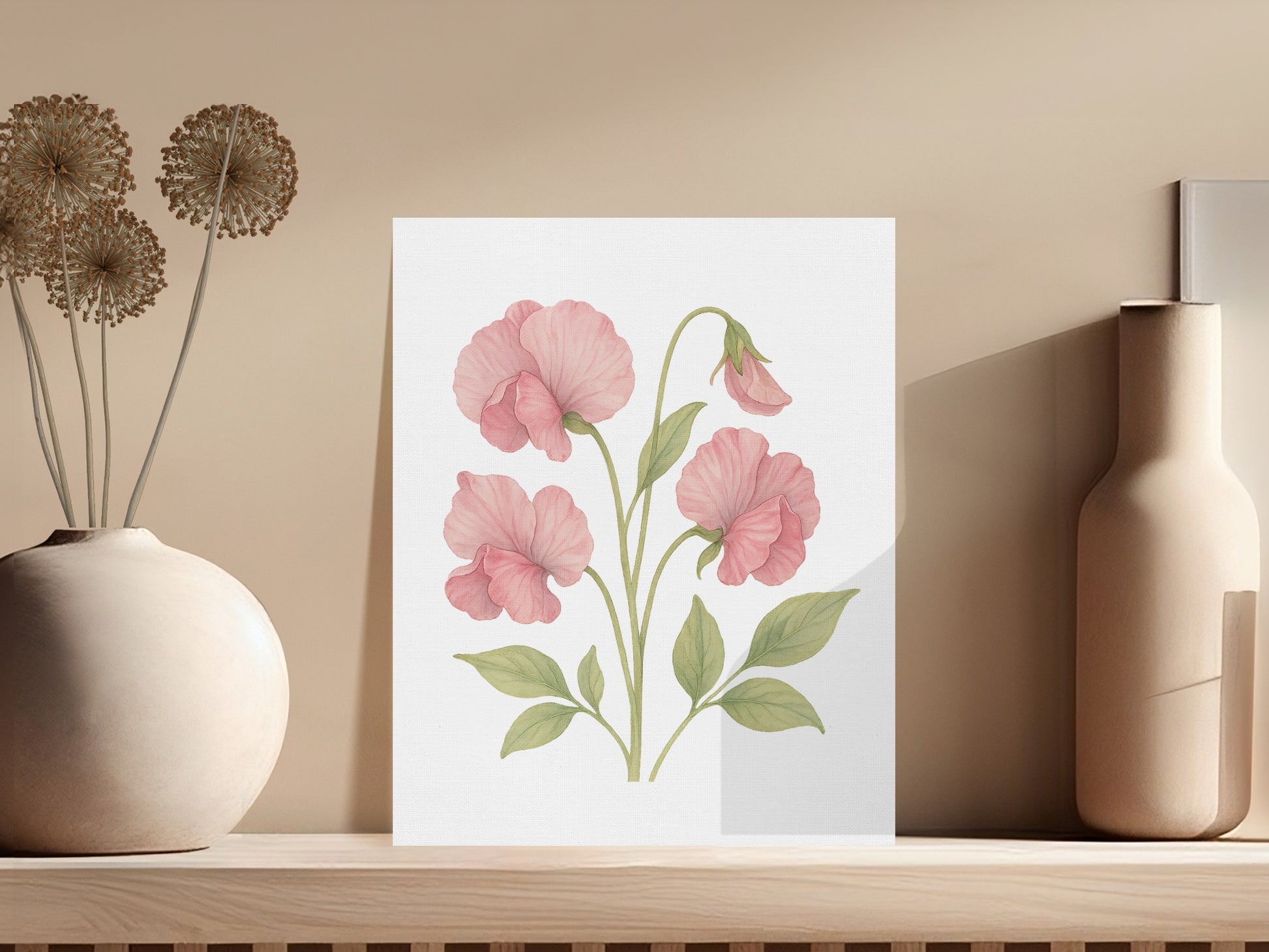 Delicate Pink Flowers Artwork Decor Print product type