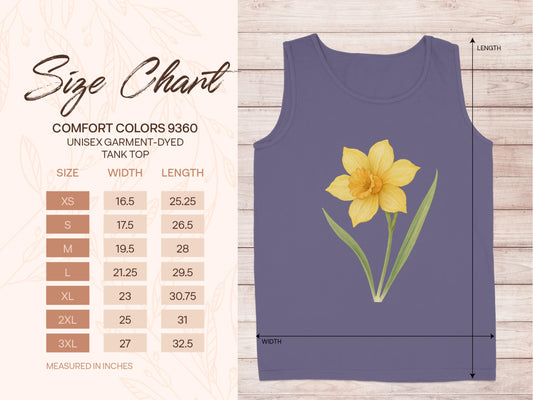 Daffodil Floral Design Unisex Garment-Dyed Tank Top product