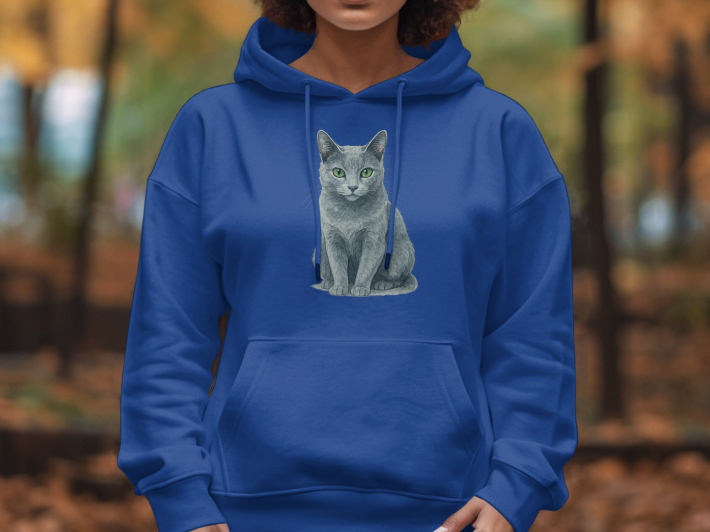 Stylish Blue Hoodie Featuring Cute Cat Design product