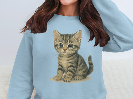 Adorable Kitten Graphic Print Sweatshirt product