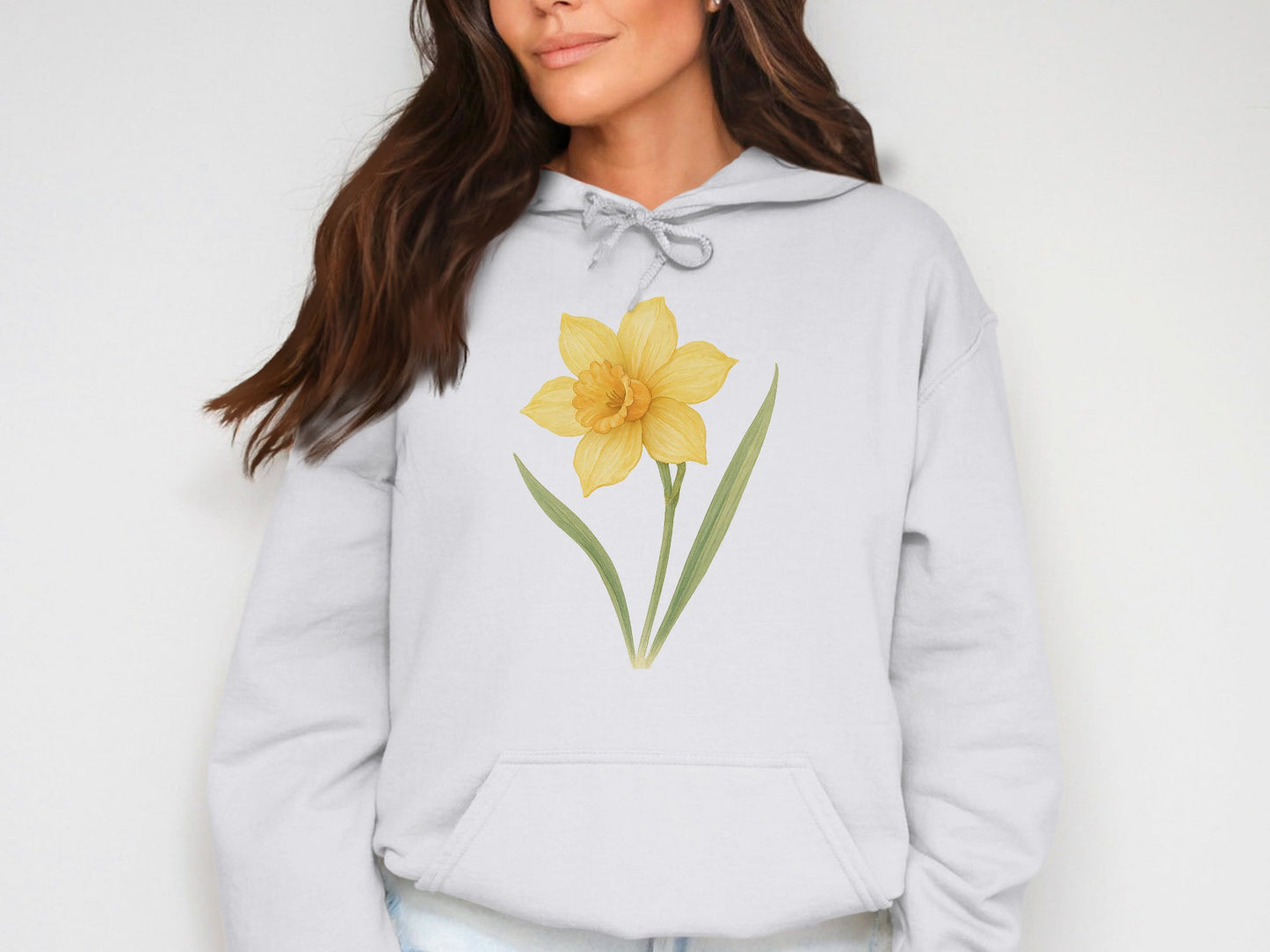 Stylish Hoodie Featuring Yellow Floral Daffodil Product