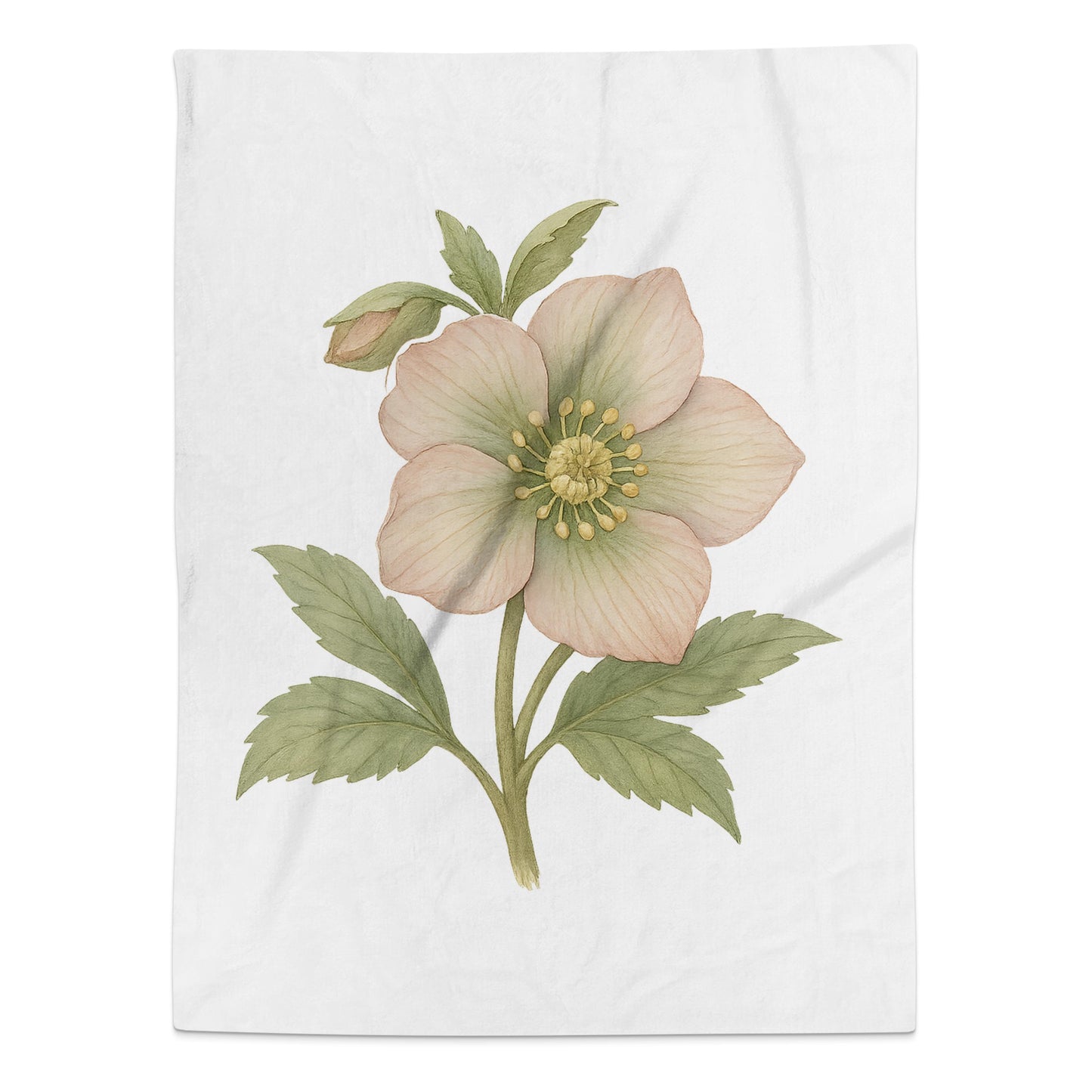 Beautiful Pink Flower Illustration Print Blanket product type
