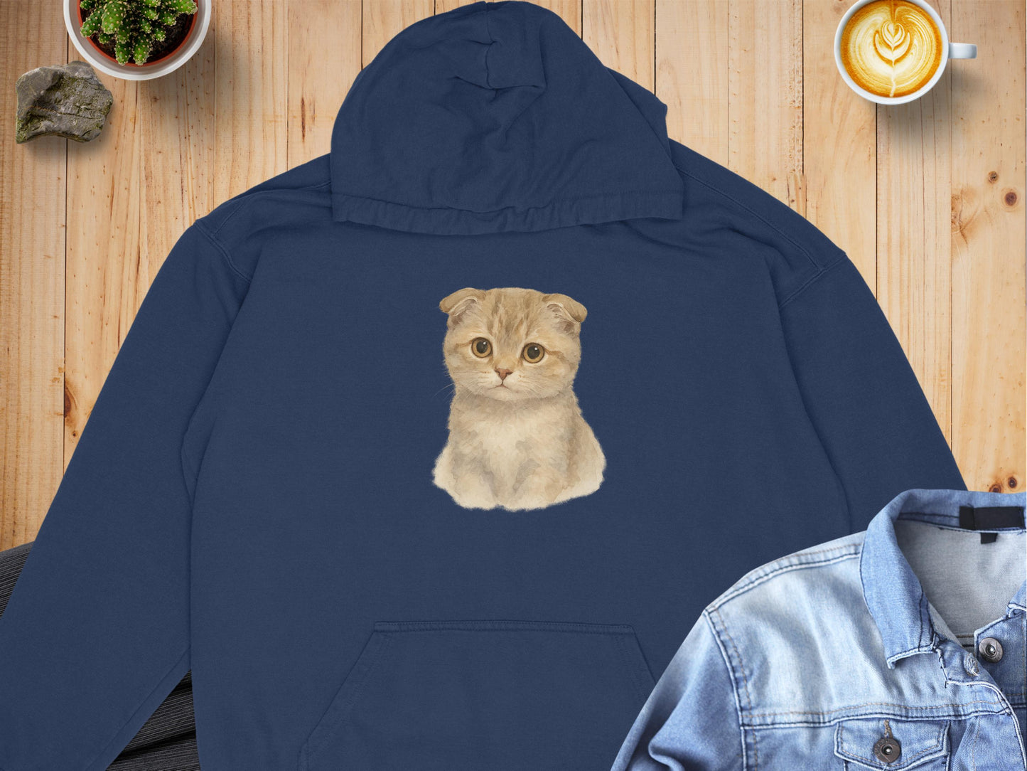 Cute Kitten Printed Hoodie Casual Wear Product