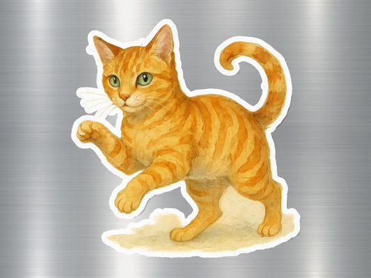 Adorable Orange Tabby Cat Sticker Decal cute product