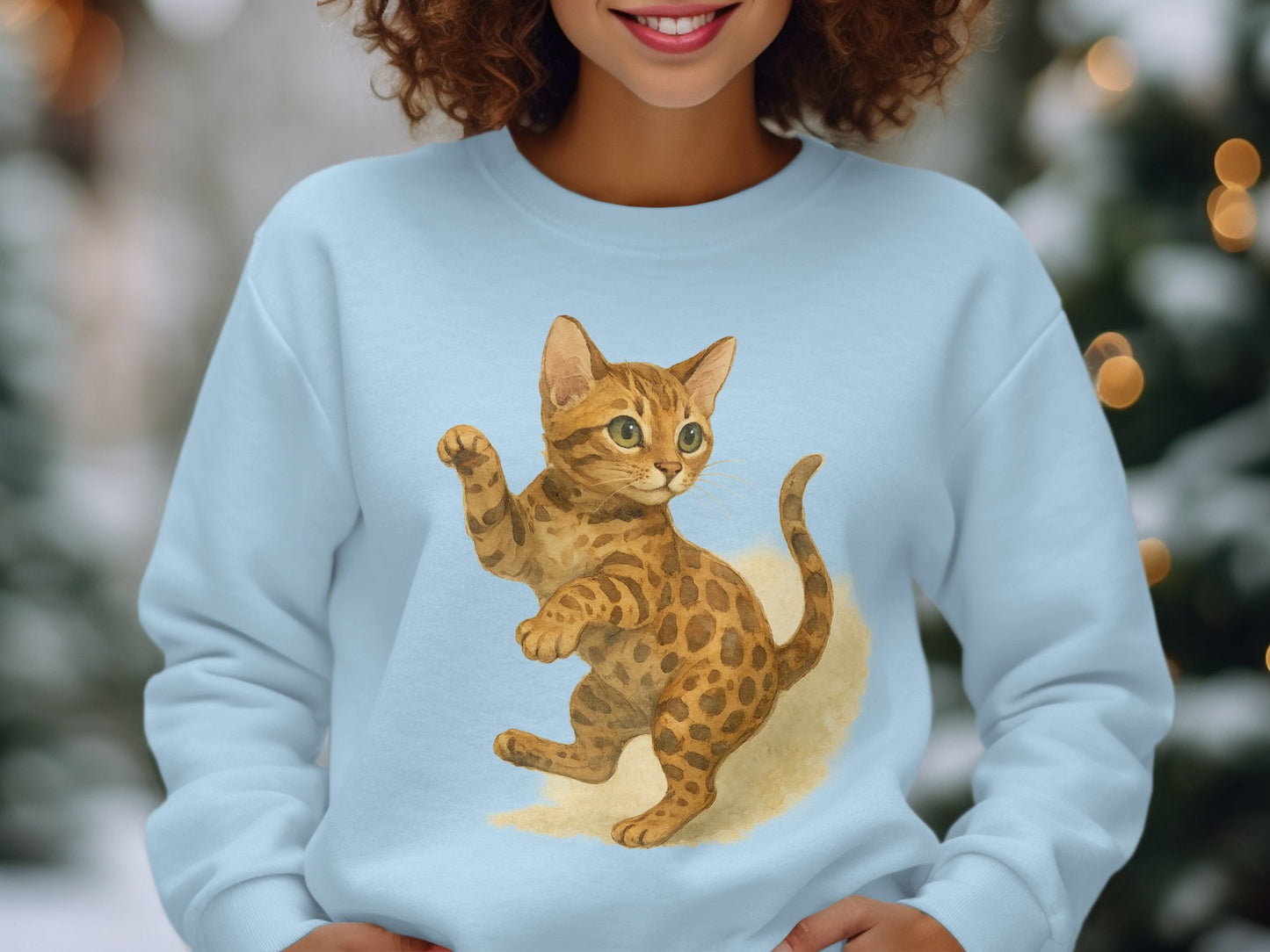 Playful Leopard Print Cat Design Sweatshirt product